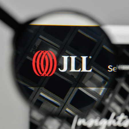 Milan, Italy - November 1, 2017: Jones Lang La Salle logo on the website homepage.のeditorial素材