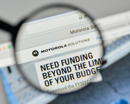 Milan, Italy - November 1, 2017: Motorola Solutions logo on the website homepage.