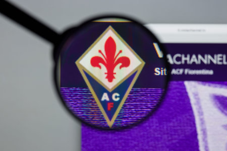 Milan, Italy - August 10, 2017: ACF Fiorentina website homepage. It is a professional Italian...