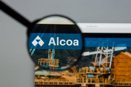 Milan, Italy - August 10, 2017: Alcoa website homepage. It  is an American industrial corporation....