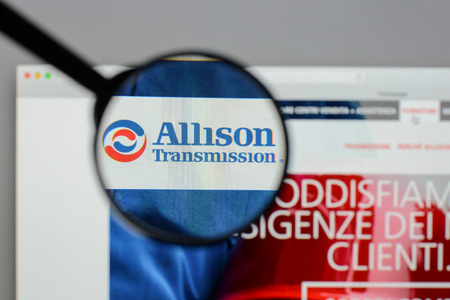 Milan, Italy - August 10, 2017: Allison Transmission Holdings website homepage. It is an American manufacturer of commercial duty automatic transmissions. Allison logo visible.のeditorial素材