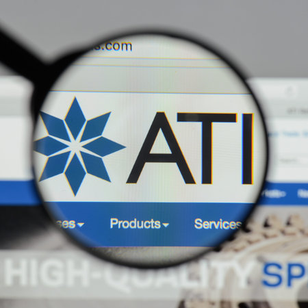 Milan, Italy - August 10, 2017: ATI website homepage. It is a specialty metals company. Allegheny...