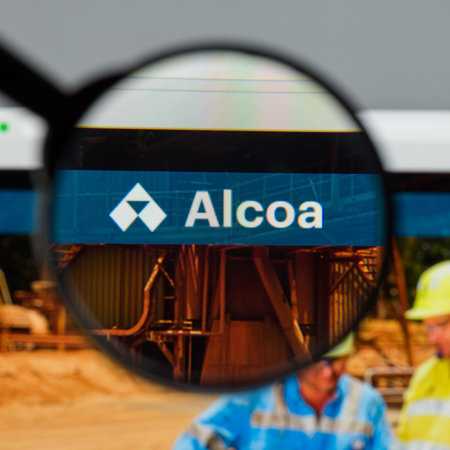 Milan, Italy - August 10, 2017: Alcoa website homepage. It  is an American industrial corporation....