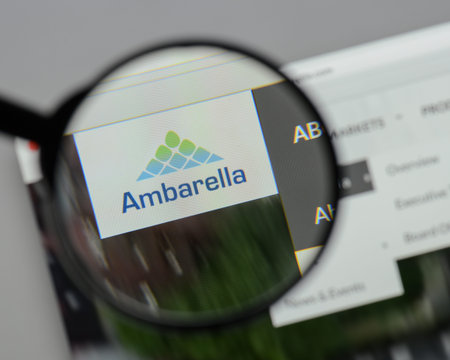 Milan, Italy - August 10, 2017: Ambarella website. It is a developer of low-power, high-definition...