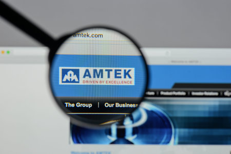 Milan, Italy - August 10, 2017: Ametek website homepage. It is an American global manufacturer of...