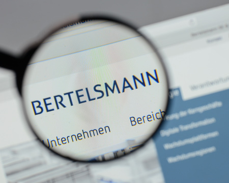 Milan, Italy - August 10, 2017: Bertelsmann
 logo on the website homepage.のeditorial素材