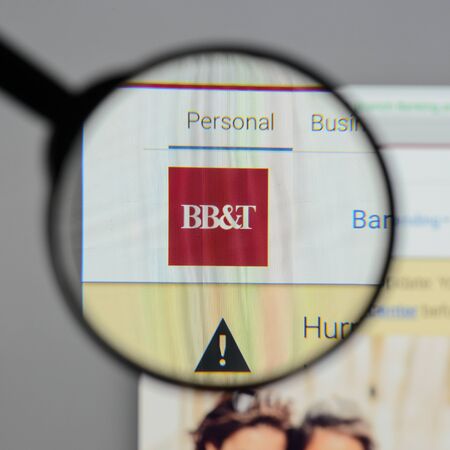 Milan, Italy - August 10, 2017: BB&T Corp. logo on the website homepage.のeditorial素材