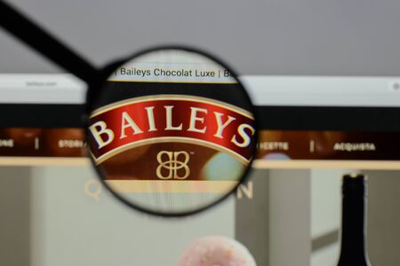 Milan, Italy - August 10, 2017: Bailey's
 logo on the website homepage.のeditorial素材