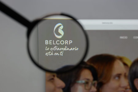 Milan, Italy - August 10, 2017: Belcorp logo on the website homepage.のeditorial素材