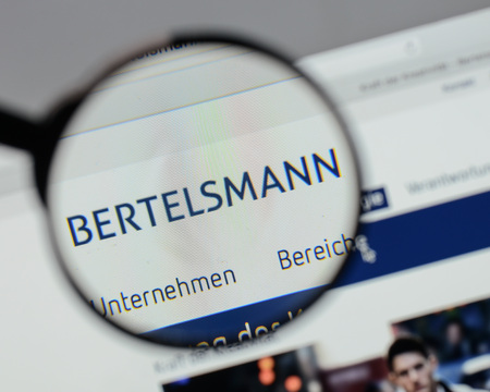 Milan, Italy - August 10, 2017: Bertelsmann
 logo on the website homepage.のeditorial素材