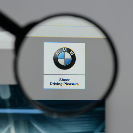 Milan, Italy - August 10, 2017: Bayerische Motoren Werke AG BMW logo on the website homepage.