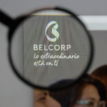 Milan, Italy - August 10, 2017: Belcorp
 logo on the website homepage.のeditorial素材