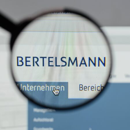 Milan, Italy - August 10, 2017: Bertelsmann
 logo on the website homepage.のeditorial素材
