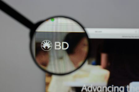 Milan, Italy - August 10, 2017: Becton Dickinson logo on the website homepage.のeditorial素材