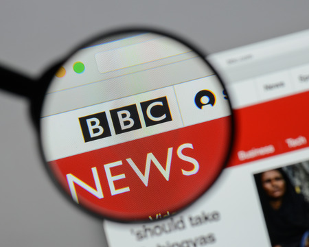 Milan, Italy - August 10, 2017: BBC
 logo on the website homepage.のeditorial素材