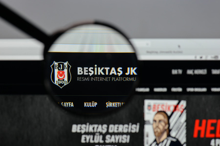 Milan, Italy - August 10, 2017: BesiktasIstanbul
 logo on the website homepage.のeditorial素材