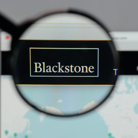 Milan, Italy - August 10, 2017: Blackstone Group logo on the website homepage.