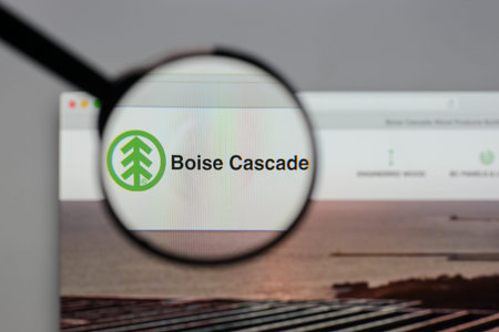 Milan, Italy - August 10, 2017: Boise Cascade logo on the website homepage.