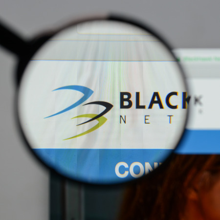 Milan, Italy - August 10, 2017: Blackhawk Network Holdings logo on the website homepage.のeditorial素材