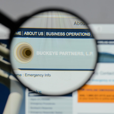 Milan, Italy - August 10, 2017: Buckeye Partners logo on the website homepage.のeditorial素材
