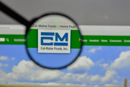 Milan, Italy - August 10, 2017: Cal Maine Foods logo on the website homepage.