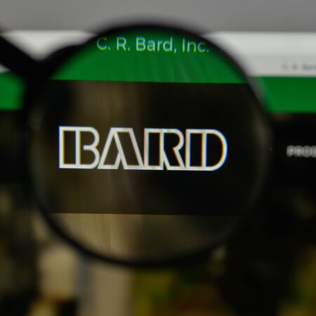 Milan, Italy - August 10, 2017: C.R. Bard logo on the website homepage.のeditorial素材