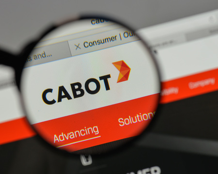 Milan, Italy - August 10, 2017: Cabot
 logo on the website homepage.のeditorial素材