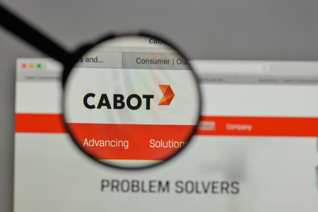Milan, Italy - August 10, 2017: Cabot
 logo on the website homepage.のeditorial素材