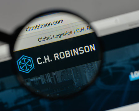 Milan, Italy - August 10, 2017: C.H. Robinson Worldwide logo on the website homepage.