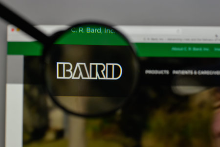 Milan, Italy - August 10, 2017: C.R. Bard logo on the website homepage.
