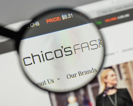 Milan, Italy - August 10, 2017: Chico's FAS logo on the website homepage.のeditorial素材