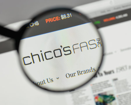 Milan, Italy - August 10, 2017: Chico's FAS logo on the website homepage.