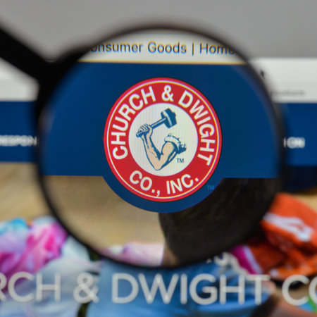 Milan, Italy - August 10, 2017: Church & Dwight logo on the website homepage.