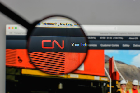 Milan, Italy - August 10, 2017: CN
 logo on the website homepage.のeditorial素材