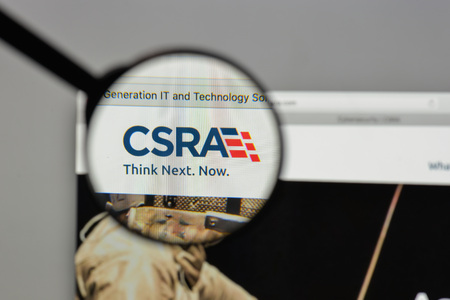 Milan, Italy - August 10, 2017: CSRA
 logo on the website homepage.のeditorial素材