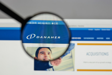 Milan, Italy - August 10, 2017: Danaher
 logo on the website homepage.のeditorial素材