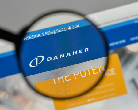 Milan, Italy - August 10, 2017: Danaher
 logo on the website homepage.のeditorial素材