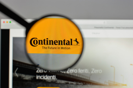 Milan, Italy - August 10, 2017: Continental
 logo on the website homepage.のeditorial素材