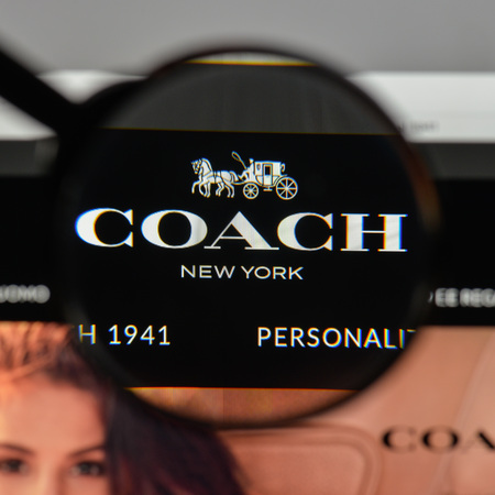 Milan, Italy - August 10, 2017: COACH
 logo on the website homepage.のeditorial素材