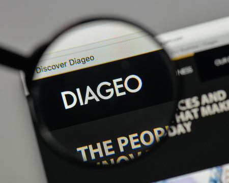 Milan, Italy - August 10, 2017: Diageo
 logo on the website homepage.のeditorial素材