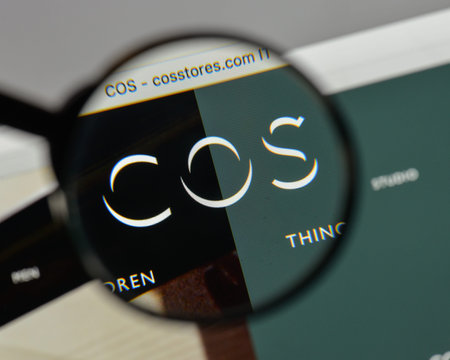 Milan, Italy - August 10, 2017: Cos logo on the website homepage.