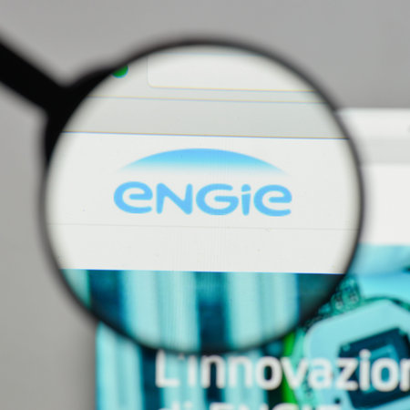 Milan, Italy - August 10, 2017: Engie logo on the website homepage.