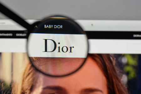 Milan, Italy - August 10, 2017: Dior
 logo on the website homepage.のeditorial素材