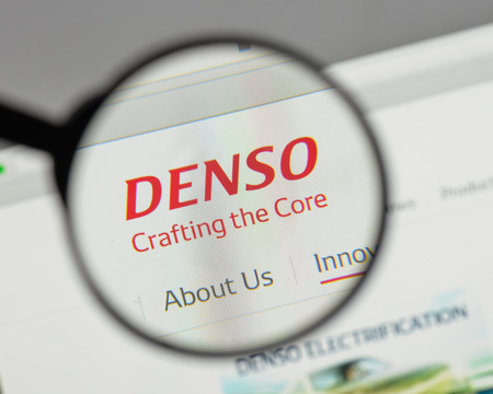 Milan, Italy - August 10, 2017: Denso
 logo on the website homepage.のeditorial素材