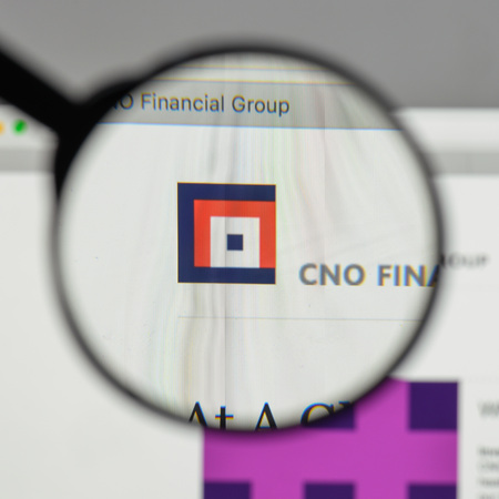 Milan, Italy - August 10, 2017: CNO Financial Group logo on the website homepage.のeditorial素材