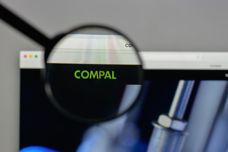 Milan, Italy - August 10, 2017: Compal Electronics logo on the website homepage.のeditorial素材