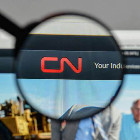 Milan, Italy - August 10, 2017: CN
 logo on the website homepage.のeditorial素材