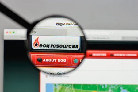Milan, Italy - August 10, 2017: EOG Resources logo on the website homepage.