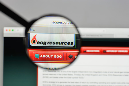 Milan, Italy - August 10, 2017: EOG Resources logo on the website homepage.のeditorial素材