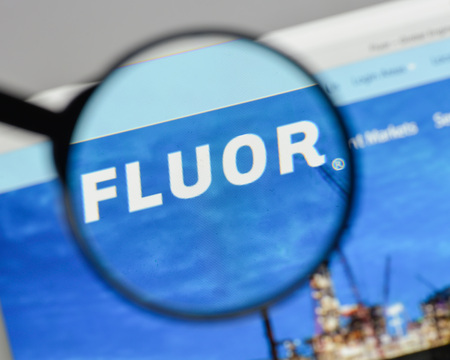 Milan, Italy - August 10, 2017: Fluor logo on the website homepage.のeditorial素材